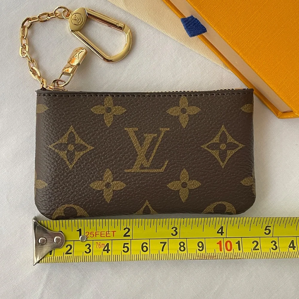 Louis Vuitton Monogram Canvas Key Pouch Coin Purse Pochette Cles Brown - Picture 9 of 10